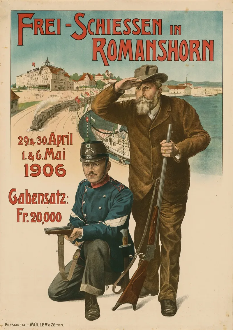Frei Schiessen In Romanshorn Wall Art by Kunstanstalt J. C. Müller - High-Resolution Digital Print