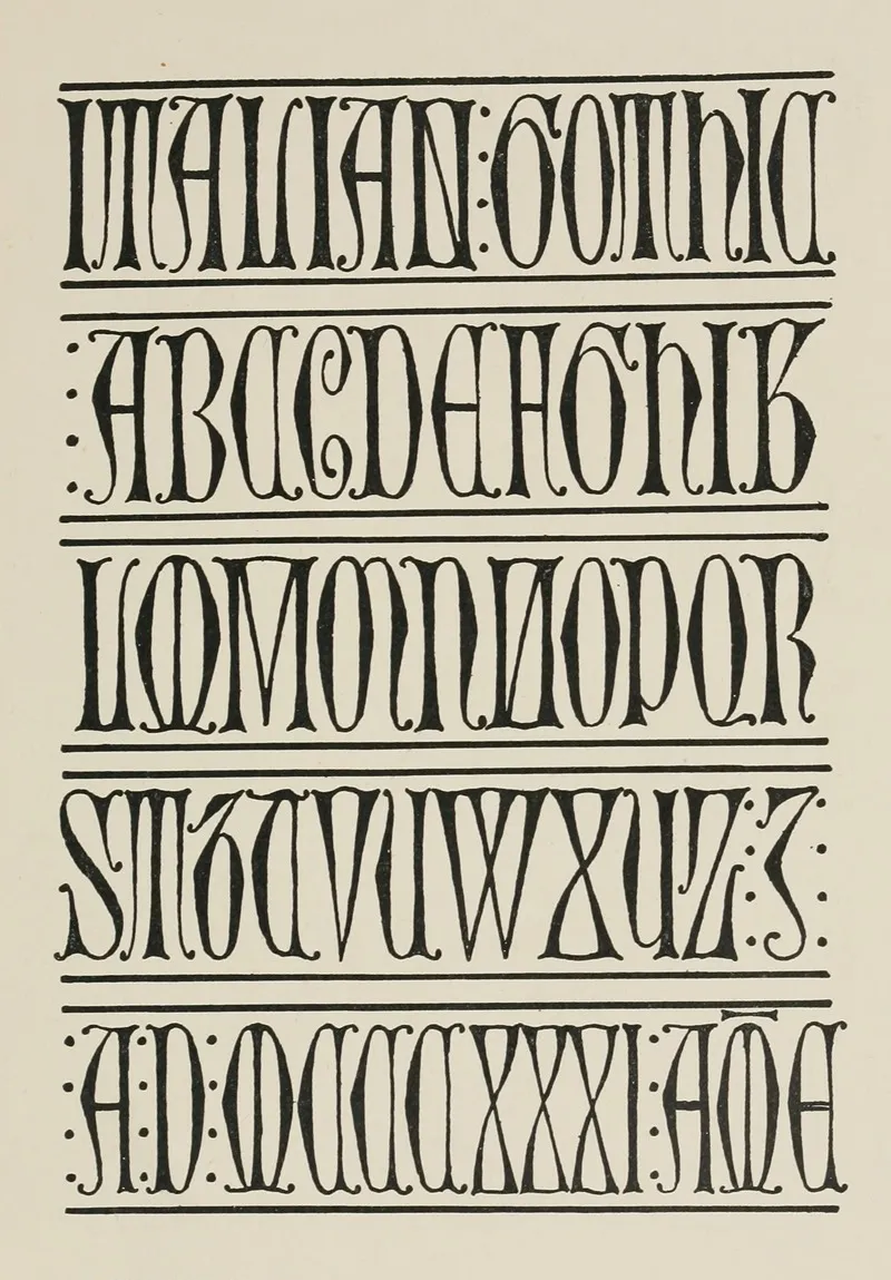 French And Spanish Uncial Capitals Wall Art by Frank Chouteau Brown - High-Resolution Digital Print