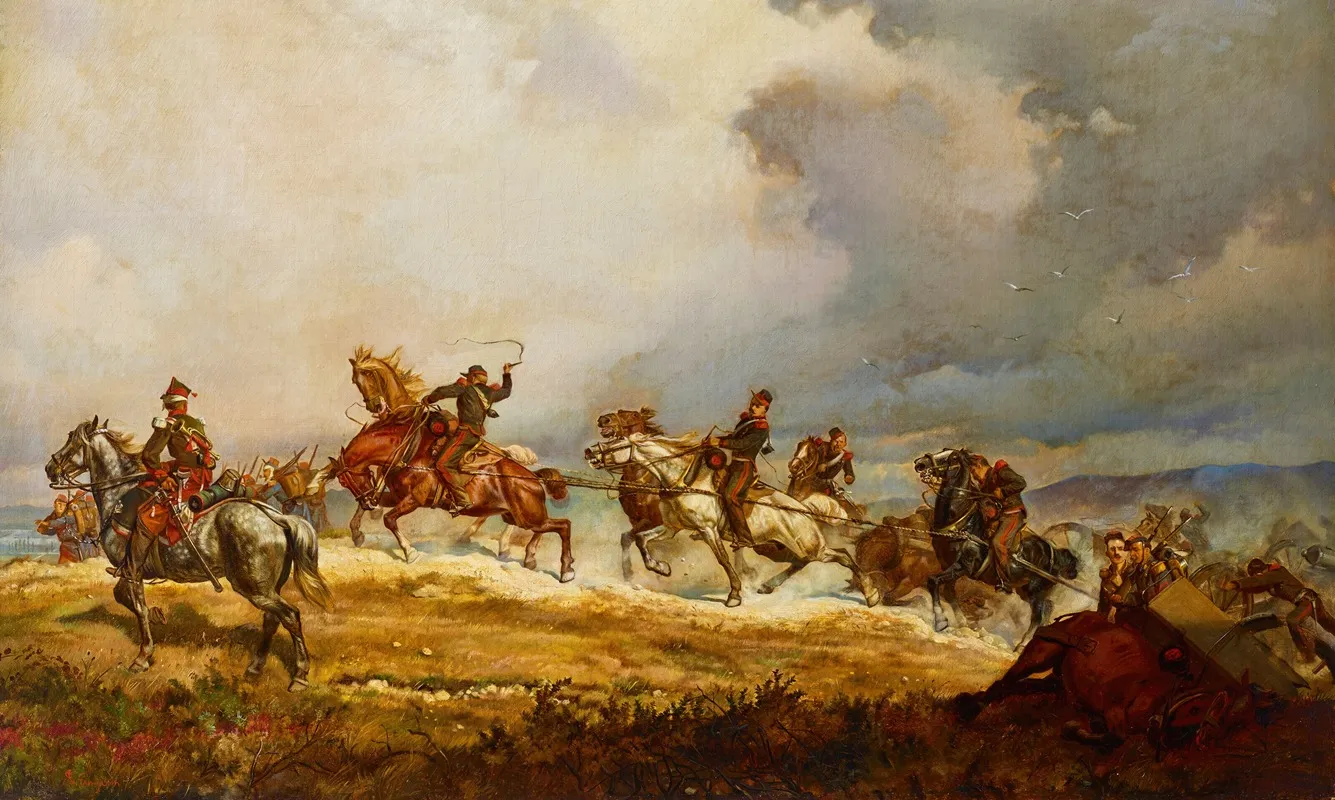 French Artillery On The March Wall Art by Elizabeth Southerden Thompson - High-Resolution Digital Print