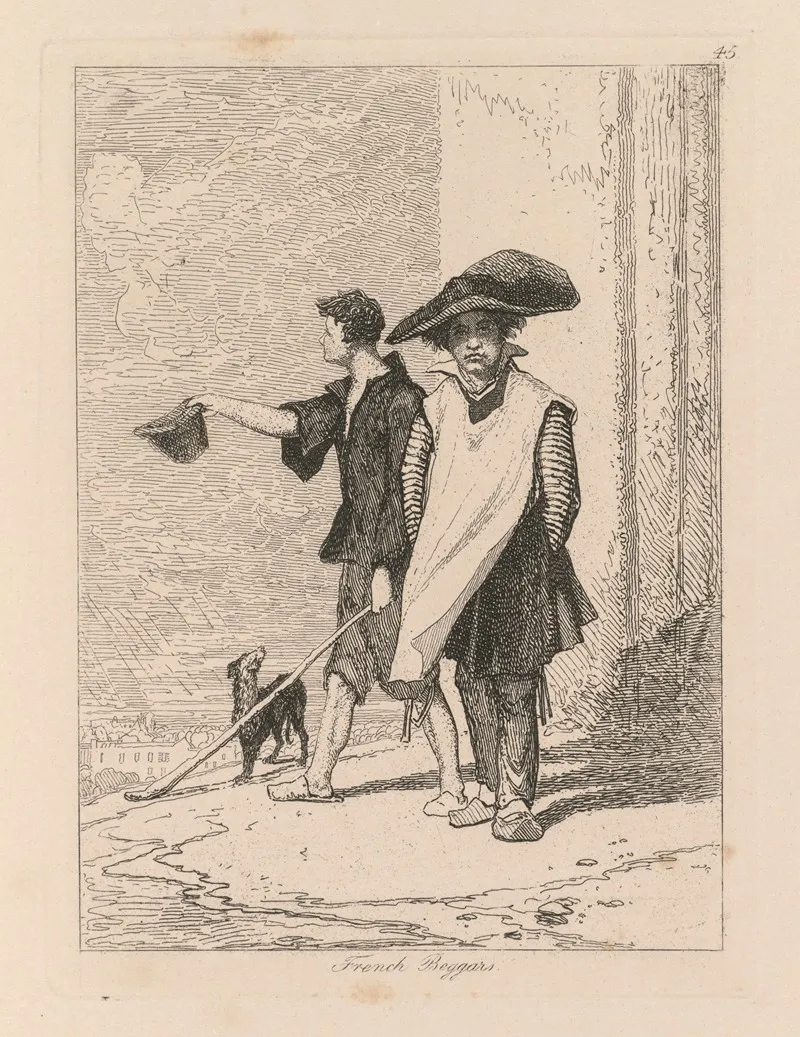 French Beggars Wall Art by John Sell Cotman - High-Resolution Digital Print