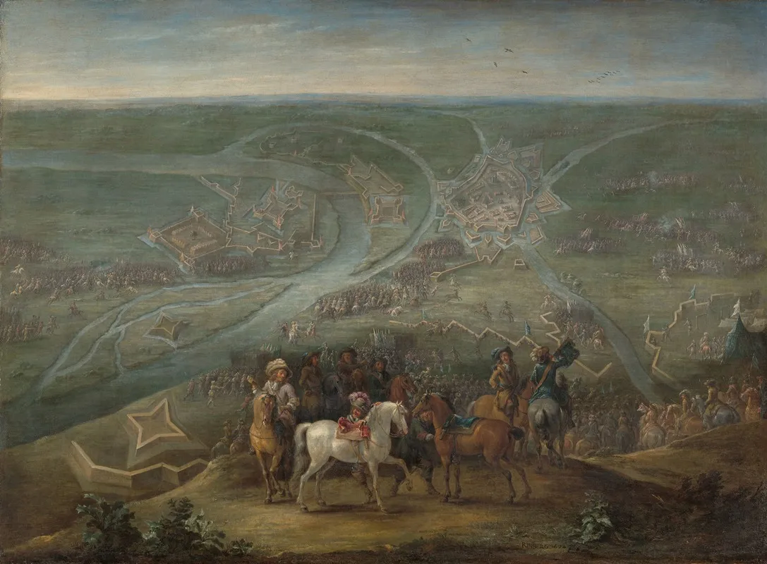 French Commanders At The Siege Of Rheinberg 1672 Wall Art by Lambert de Hondt II - High-Resolution Digital Print
