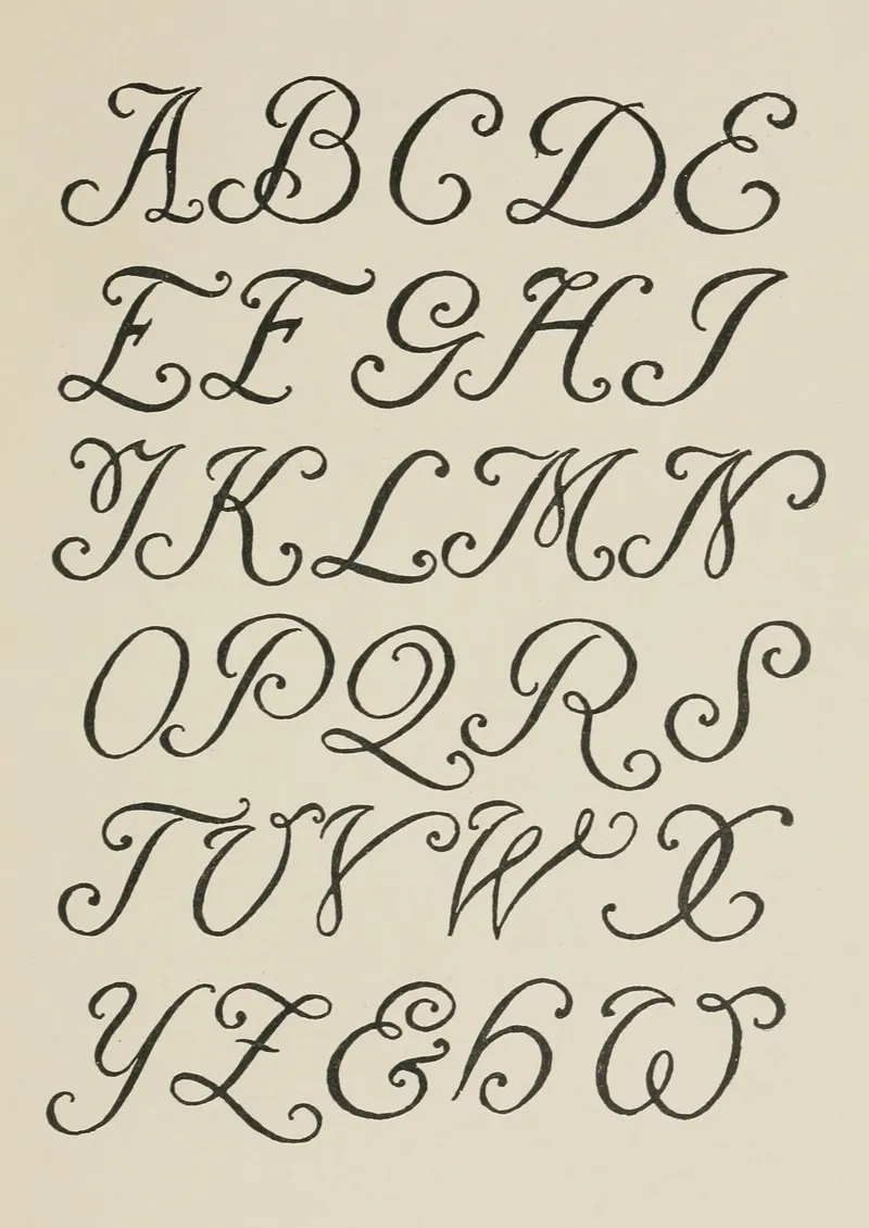 French Script Capitals Wall Art by Frank Chouteau Brown - High-Resolution Digital Print