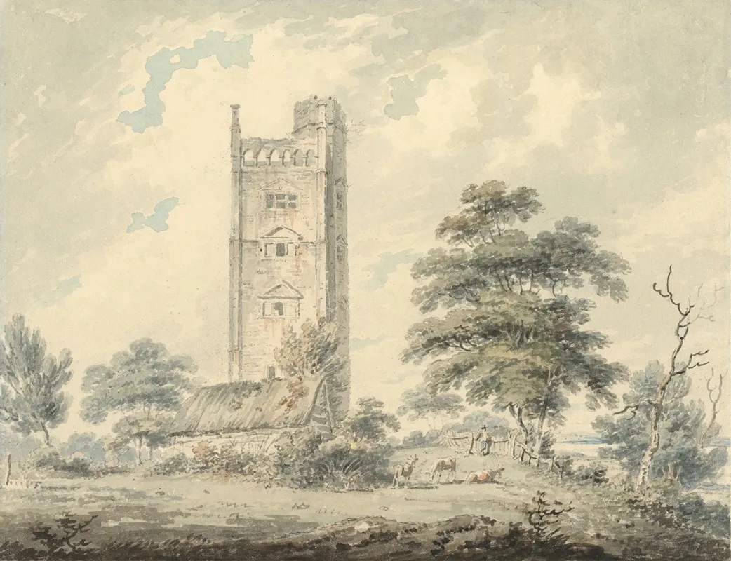 Freston Tower Suffolk Wall Art by Edward Dayes - High-Resolution Digital Print