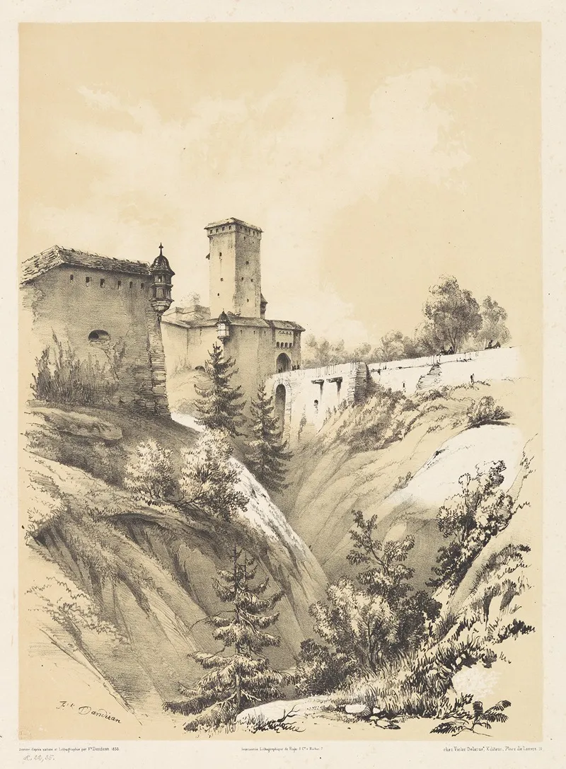 Fribourg Suisse Porte De Morat Wall Art by Frédéric-François d' Andiran - High-Resolution Digital Print