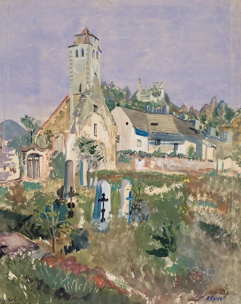 Friedhof In Durnstein Wall Art by Oskar Laske - High-Resolution Digital Print