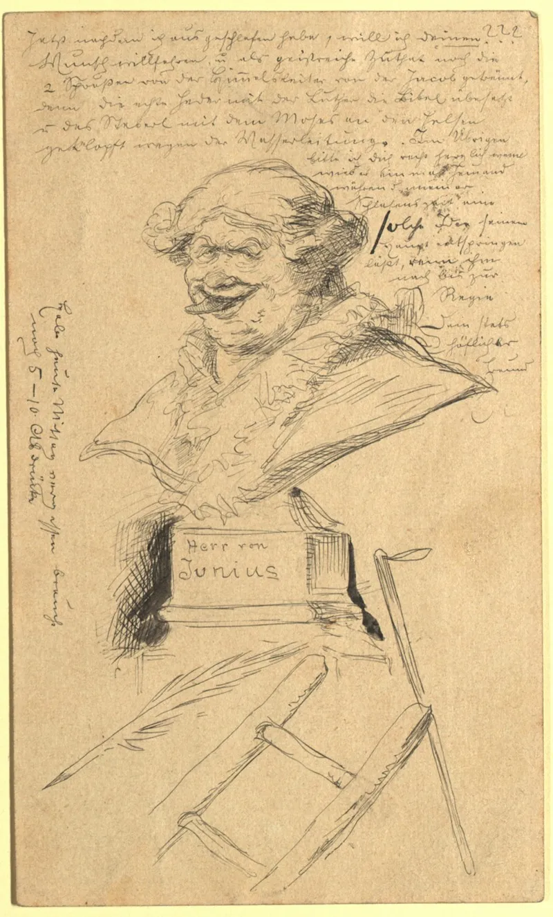 Friedrich Stern Herr Von Junius Satirische Zeichnung