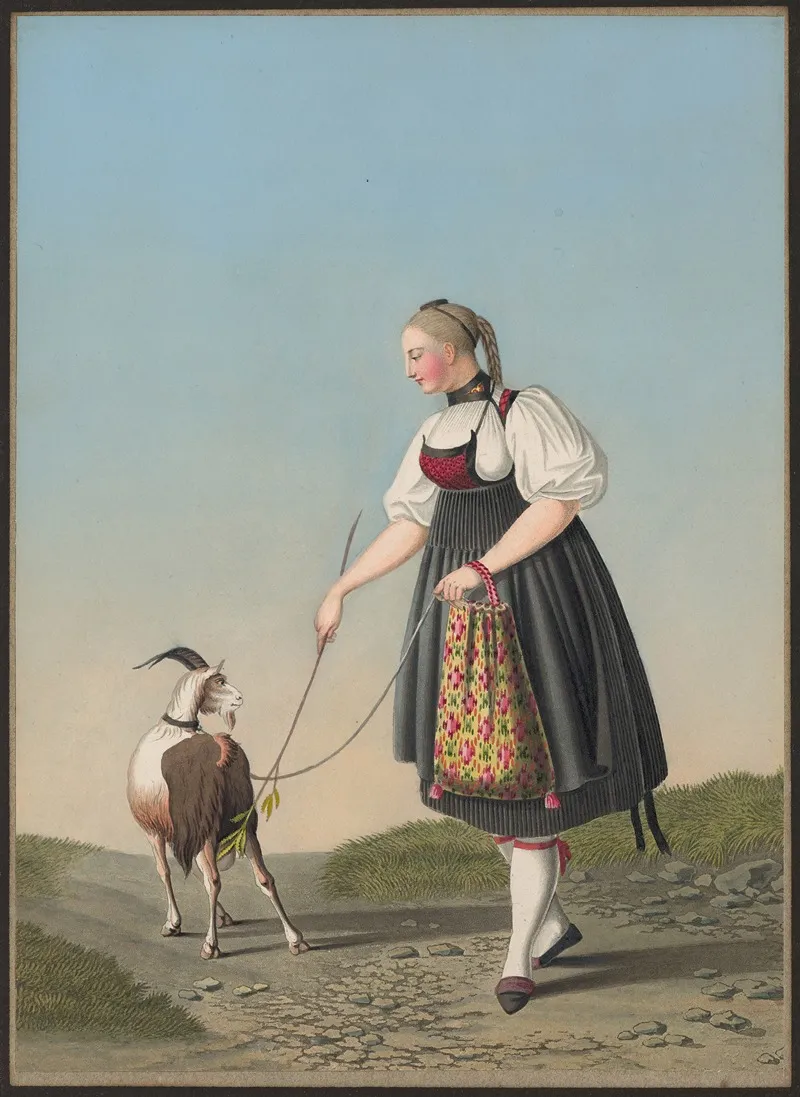 Froenely Ackermann Du Gouggisberg Au Canton De Berne Fille Du Premier Prepose Du Village Wall Art by Jean Emmanuel Locher - High-Resolution Digital Print
