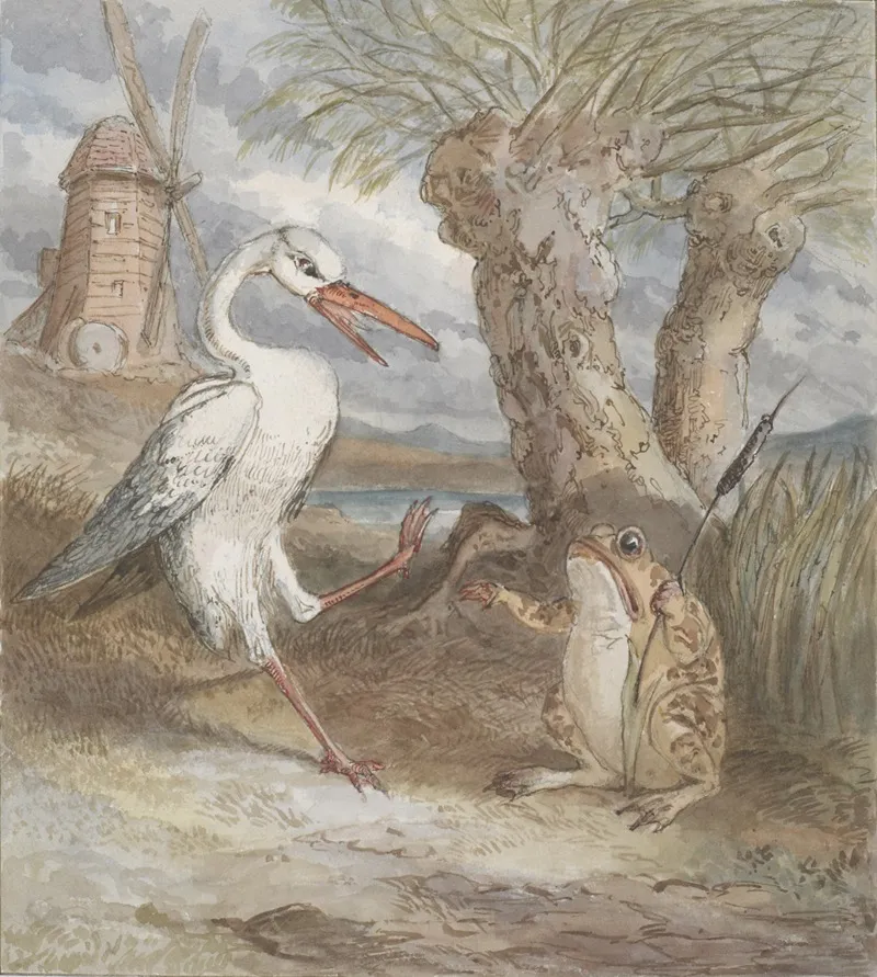 Frog And Bird Wall Art by Alfred Crowquill - High-Resolution Digital Print