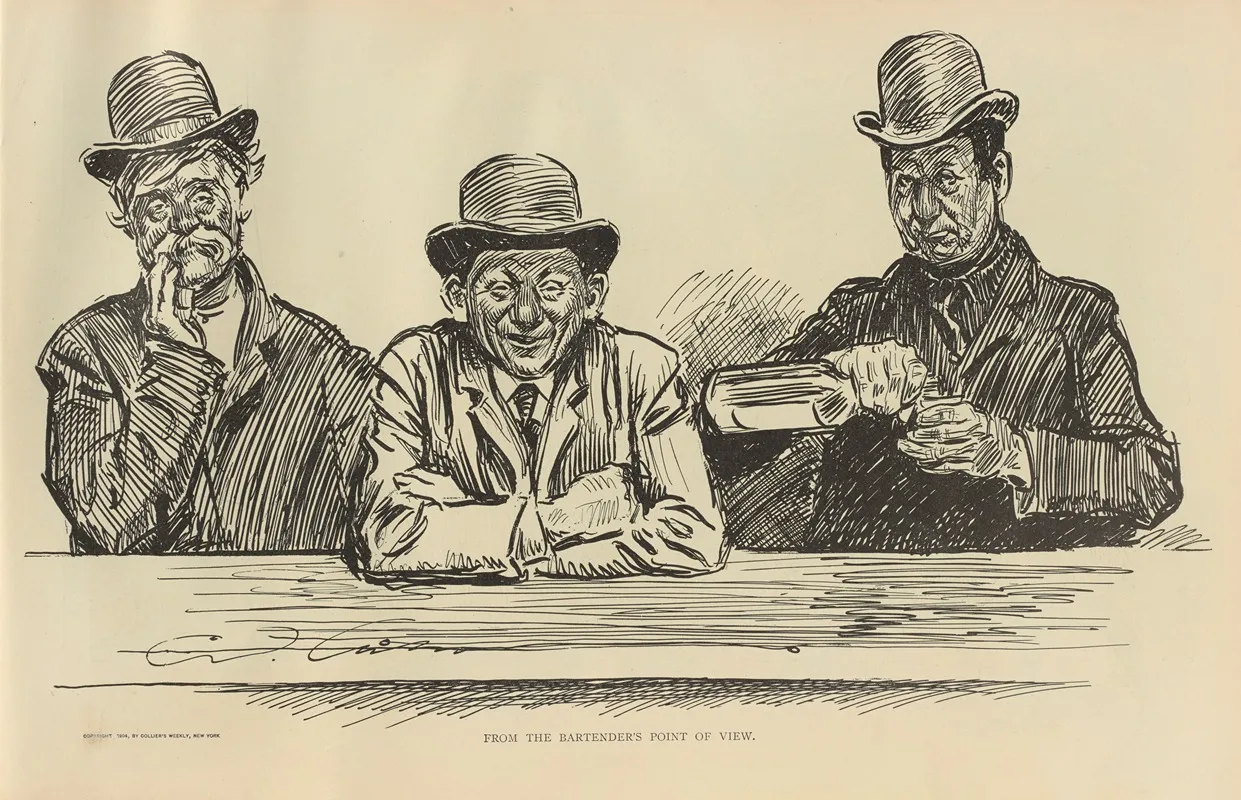 From The Bartenders Point Of View Wall Art by Charles Dana Gibson - High-Resolution Digital Print