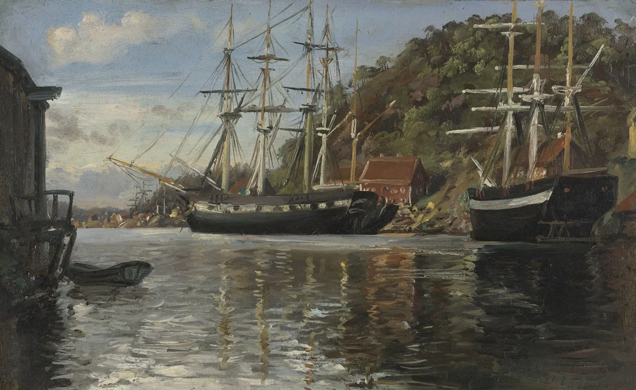 From The Harbour In Arendal Wall Art by Siegwald Dahl - High-Resolution Digital Print
