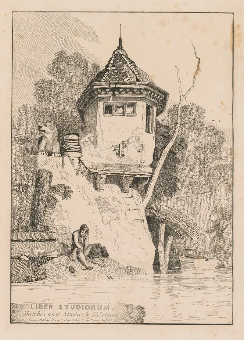 Frontispiece View Of A Garden House On The Banks Of The River Yare Wall Art by John Sell Cotman - High-Resolution Digital Print
