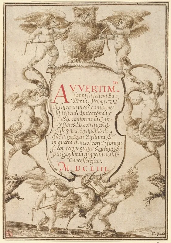 Frontispiece With Putti And Animals Wall Art by Valerio Spada - High-Resolution Digital Print