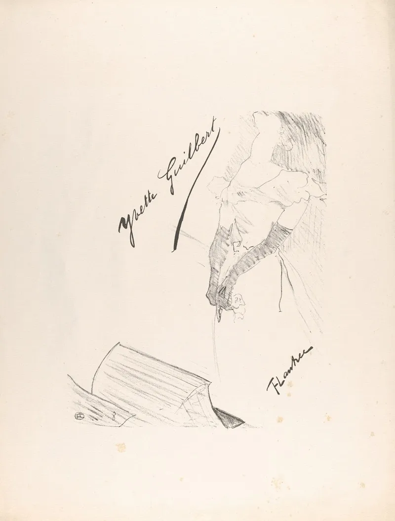 Frontispiece Yvette Guilbert Before The Prompters Box Wall Art by Henri de Toulouse-Lautrec - High-Resolution Digital Print