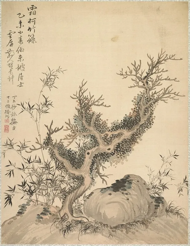 Frosted Branches And Dwarf Bamboo Wall Art by Tsubaki Chinzan - High-Resolution Digital Print