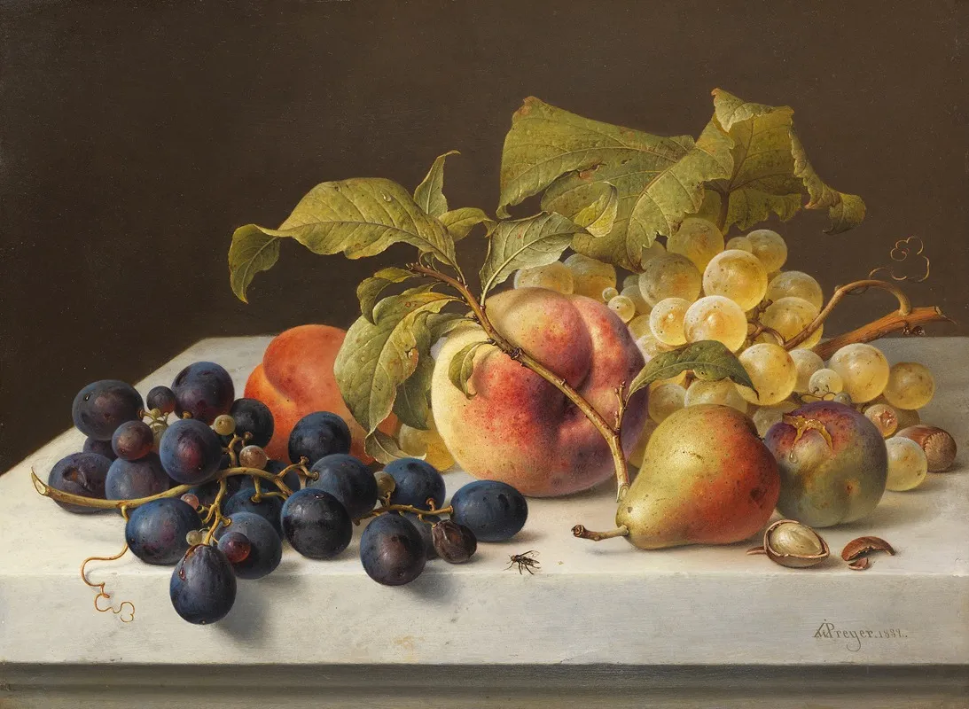 Fruchtestillleben 3 Wall Art by Johann Wilhelm Preyer - High-Resolution Digital Print