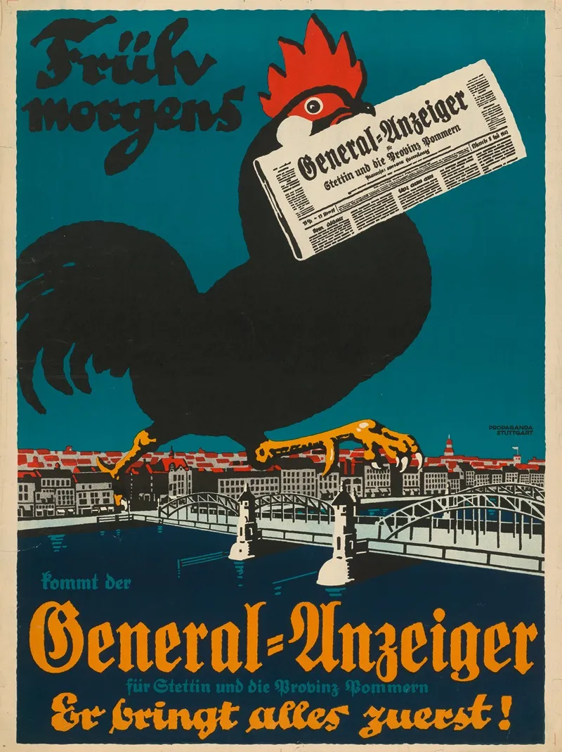 Fruh Morgens Kommt Der General Anzeiger Fur Stettin Und Die Provinz Pommern
