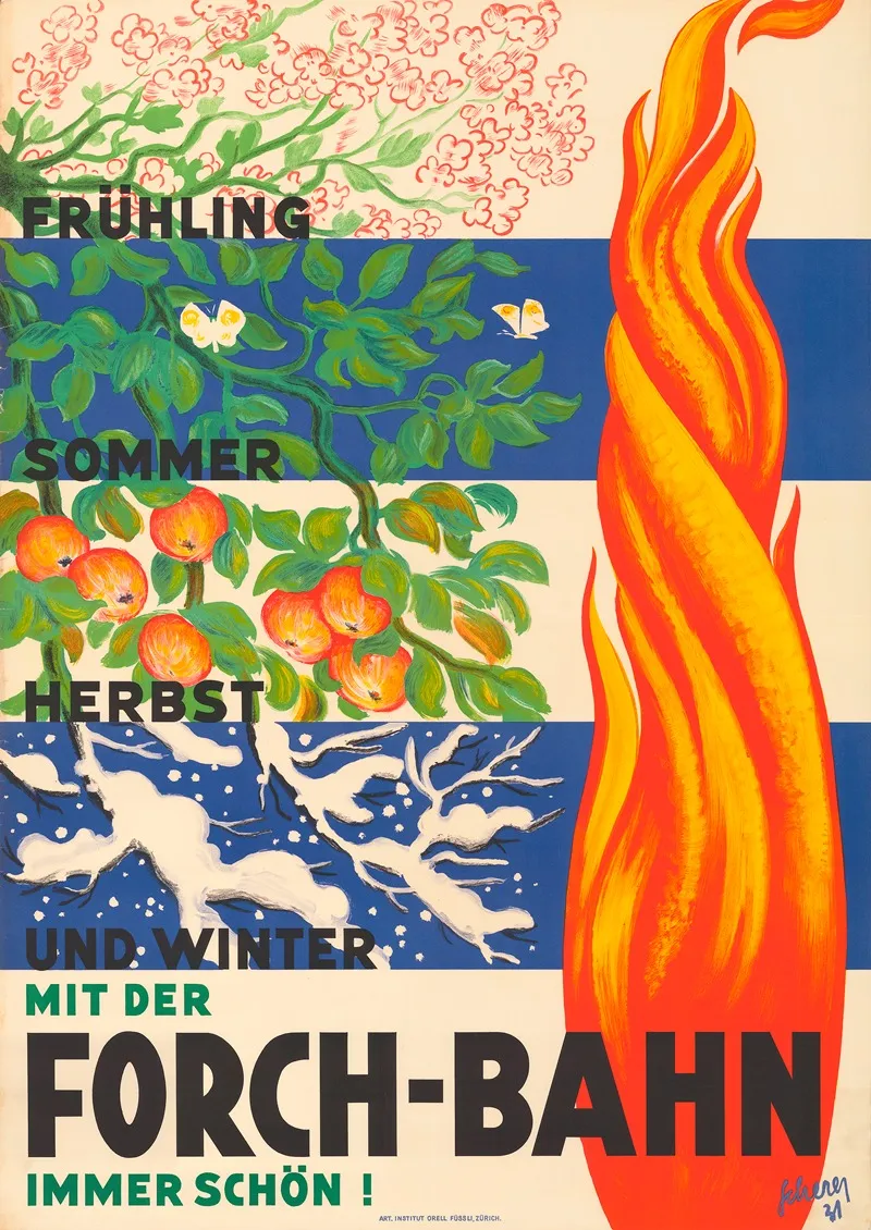 Fruhling Sommer Herbst Und Winter Mit Der Forch Bahn Immer Schon Wall Art by Carl Scherer - High-Resolution Digital Print
