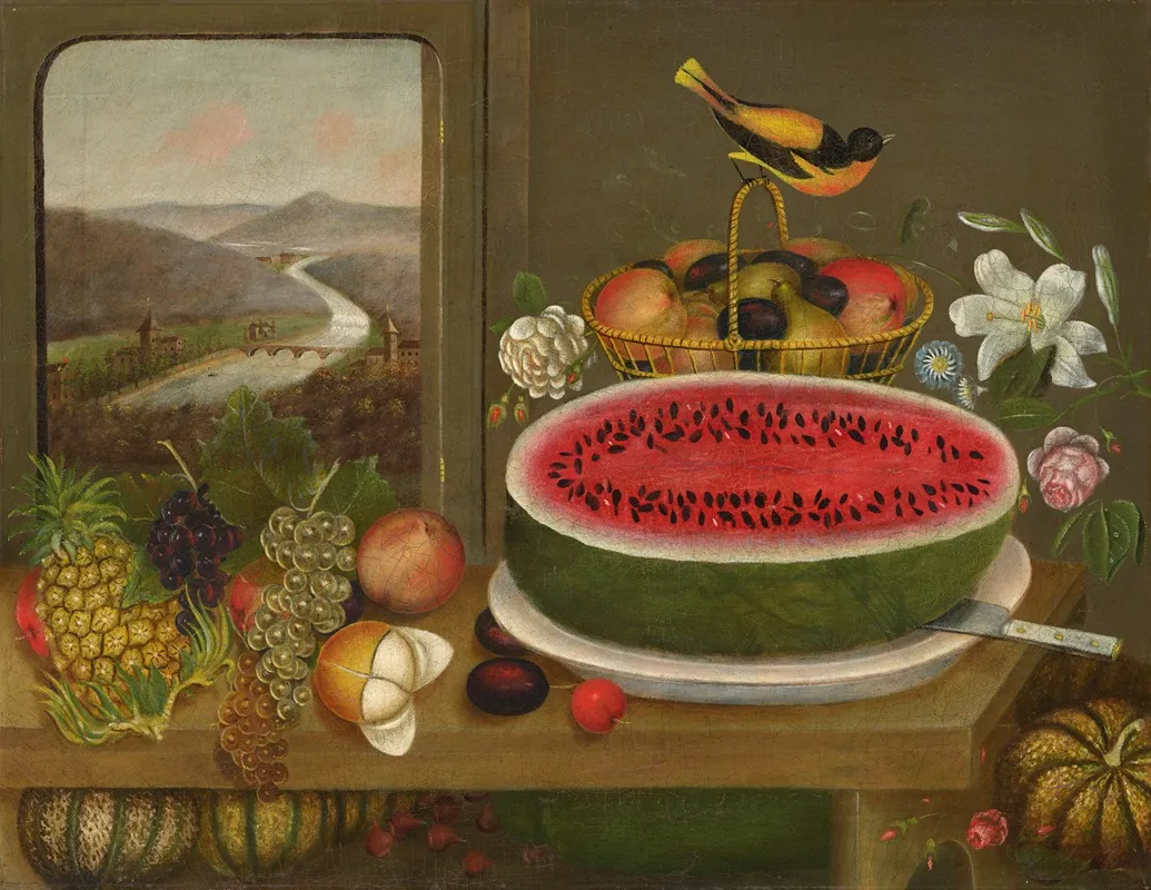 Fruit And Baltimore Oriole Wall Art by Wagguno - High-Resolution Digital Print