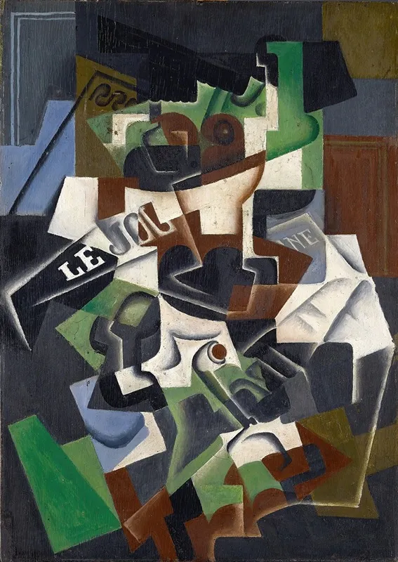 Fruit Bowl Pipe And Newspaper Wall Art by Juan Gris - High-Resolution Digital Print