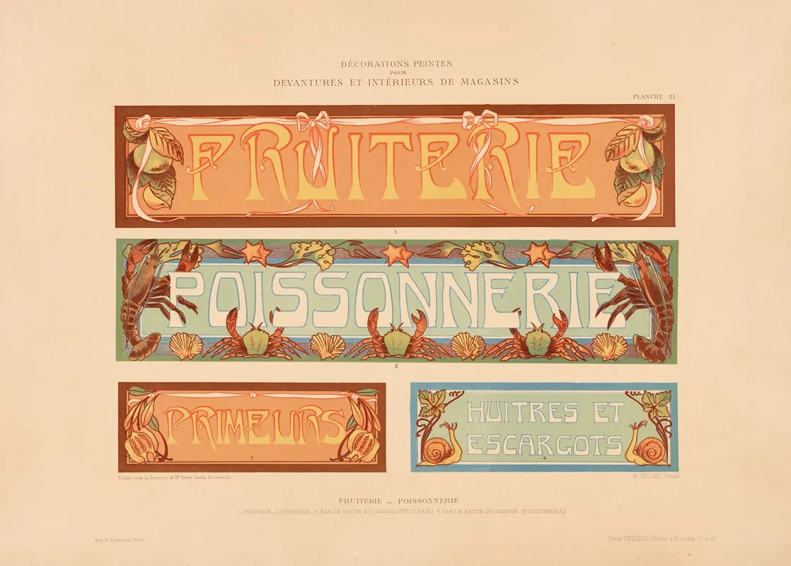 Fruiterie Et Poissonnerie 2 Wall Art by Henry Guédy - High-Resolution Digital Print