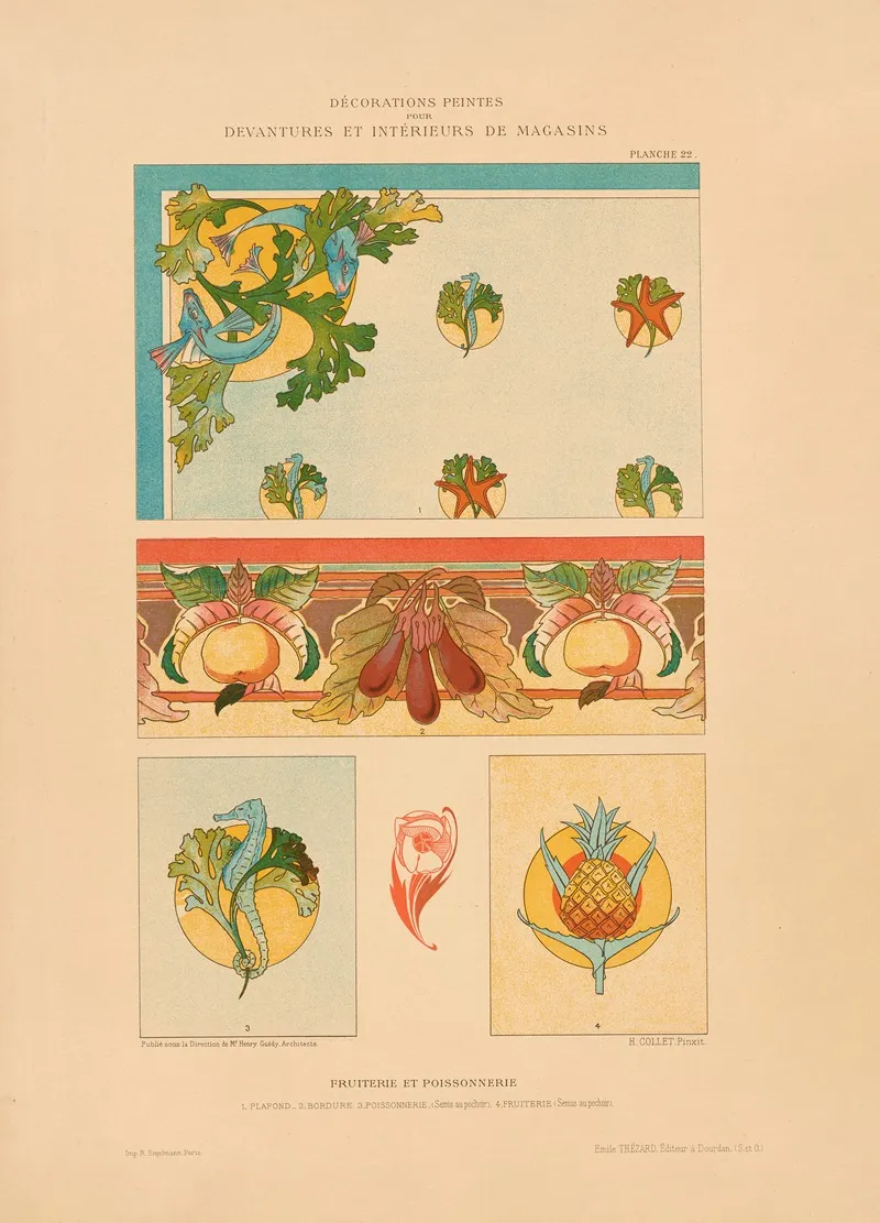 Fruiterie Et Poissonnerie Wall Art by Henry Guédy - High-Resolution Digital Print