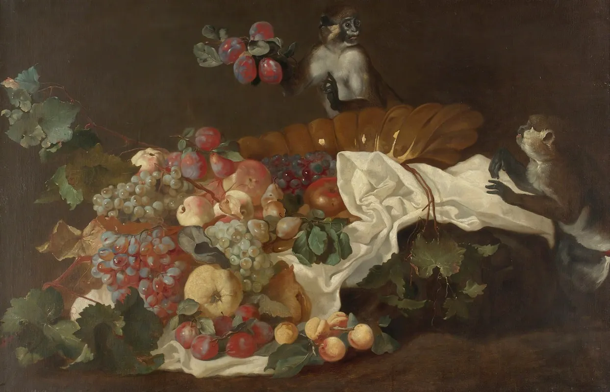 Fruits And Monkeys Wall Art by Wladimir Swertschkoff - High-Resolution Digital Print