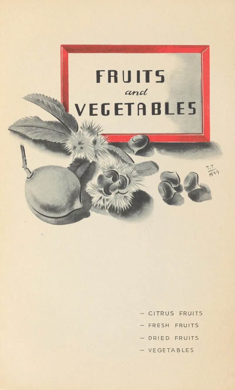 Fruits And Vegetables 2 Wall Art by T. Tommasini - High-Resolution Digital Print