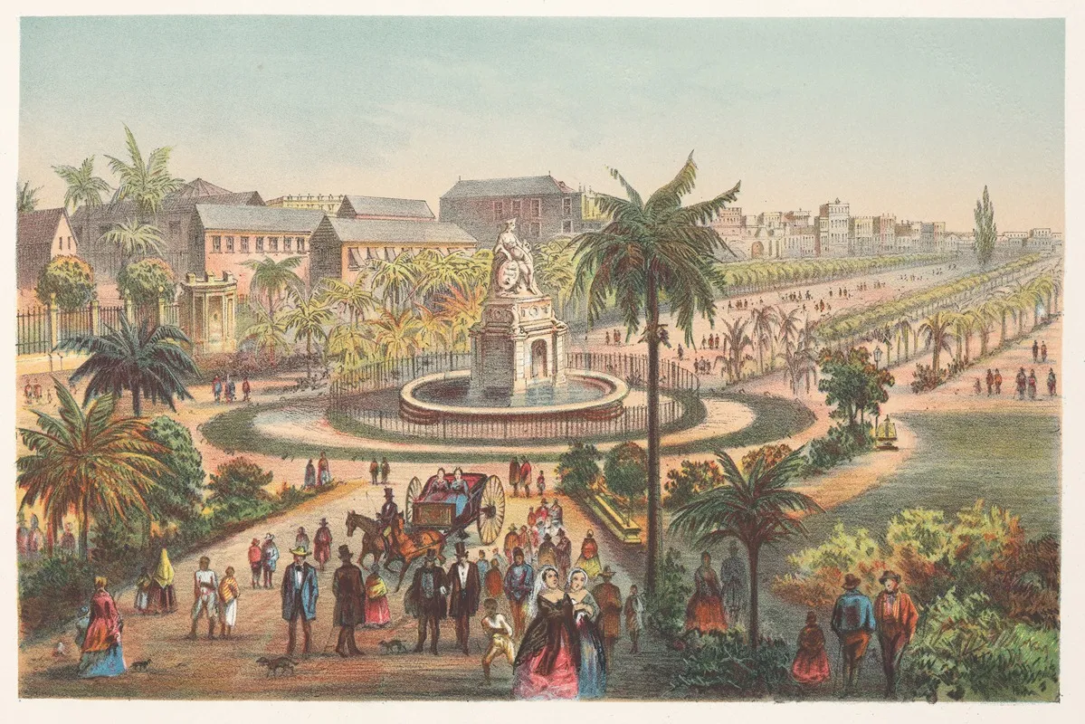 Fuente De La India En El Paseo De Isabel Iia Wall Art by Pierre Toussaint Frédéric Mialhe - High-Resolution Digital Print