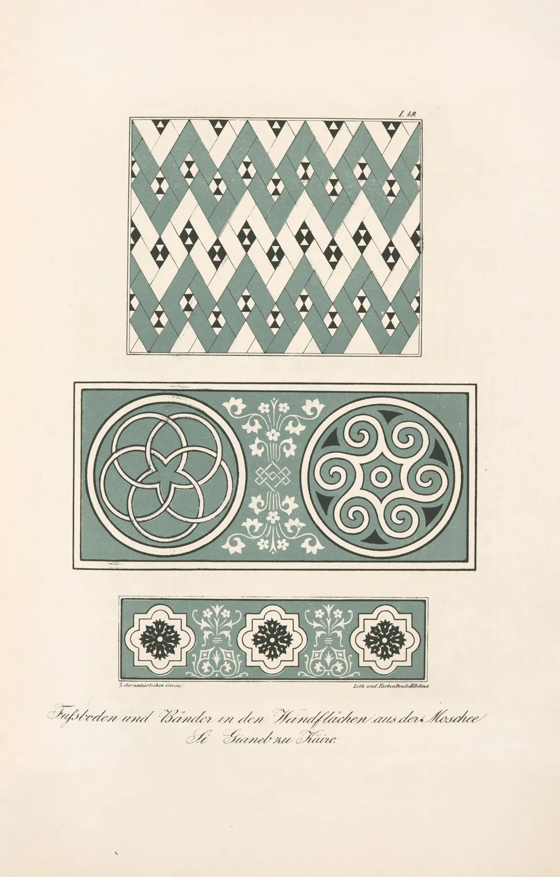Fufsboden Und Bander In Den Wandflachen Aus Der Moschee Si Gianeb Zu Kairo Wall Art by Friedrich Maximilian Hessemer - High-Resolution Digital Print