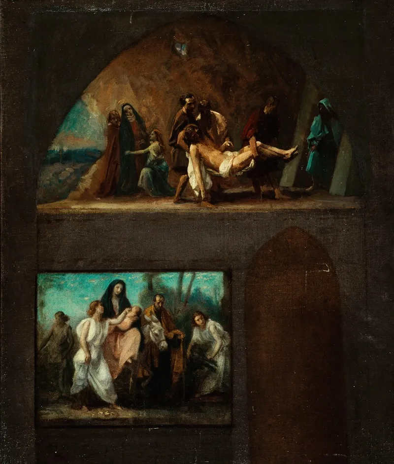 Fuite En Egypte Et Mise Au Tombeau Wall Art by Jean Francois Gigoux - High-Resolution Digital Print