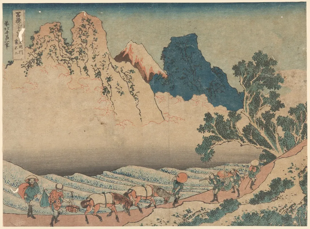 Fuji Behind Minobu River Minobu Gawa Ura Fuji Wall Art by Katsushika Hokusai - High-Resolution Digital Print
