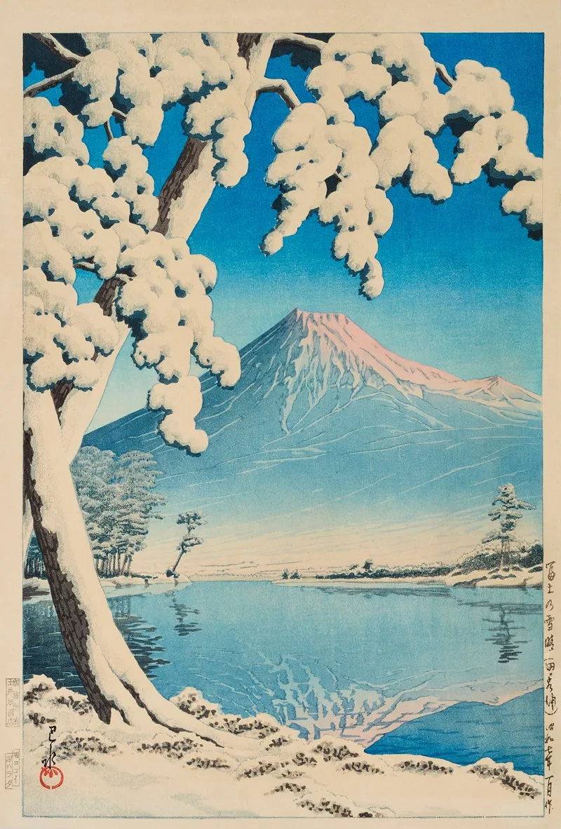 Fuji No Yukibare Tagonoura Clearing After A Snowfall On Mount Fuji Tagonoura Beach