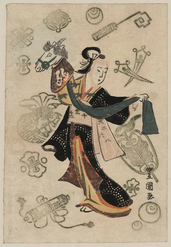 Fujimusume No Harukoma Wall Art by Toyokuni Utagawa - High-Resolution Digital Print