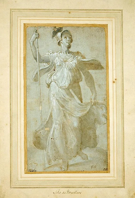 Full Length Draped Figure Of Woman Wall Art by Circle of Federico Zuccaro - High-Resolution Digital Print