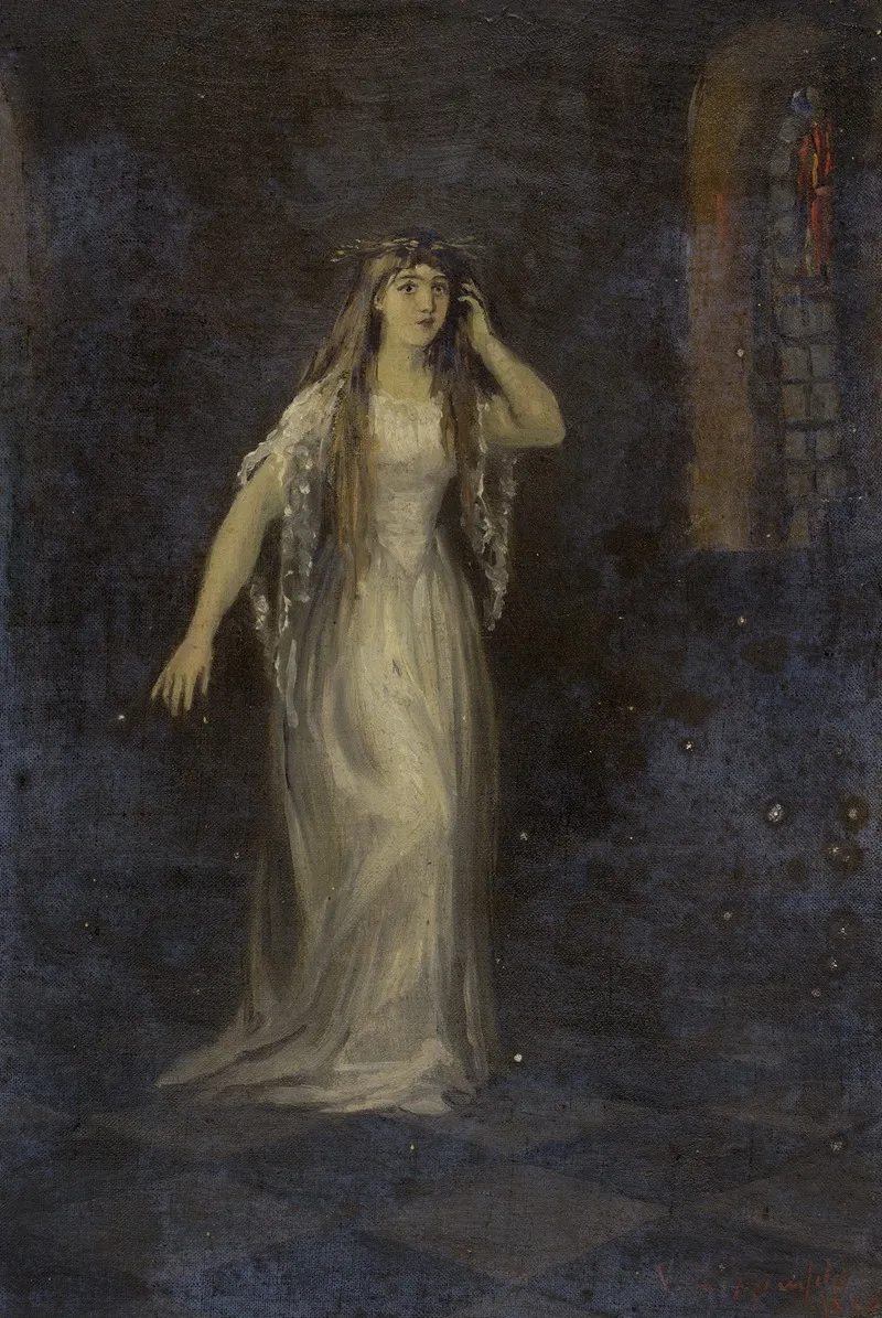 Full Length Figure Of Ophelia Wall Art by V. Zippenfeld - High-Resolution Digital Print