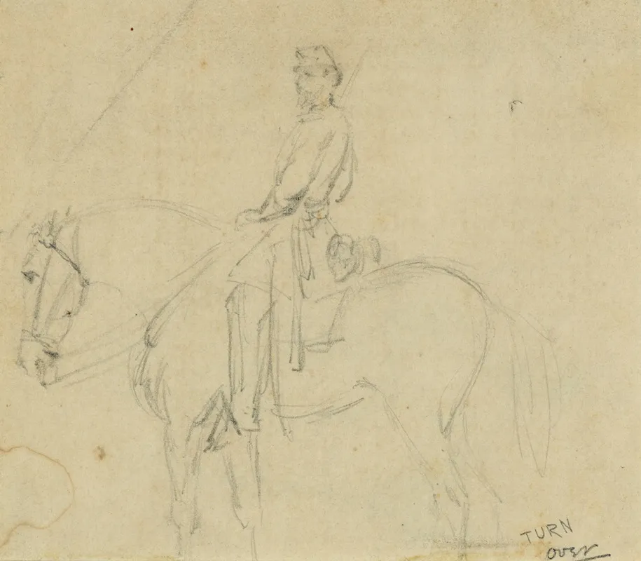 Full Length Portrait Of Soldier On Horse