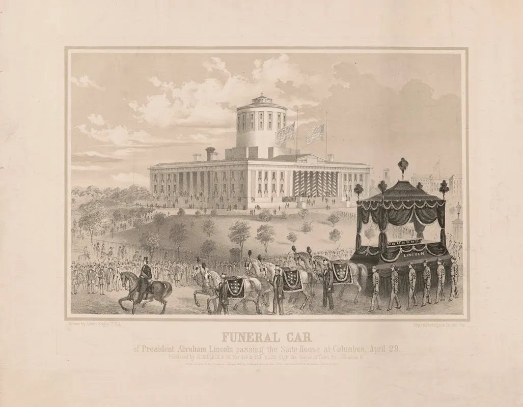 Funeral Car Of President Abraham Lincoln Passing The State House At Columbus April 29 Wall Art by Albert Ruger - High-Resolution Digital Print