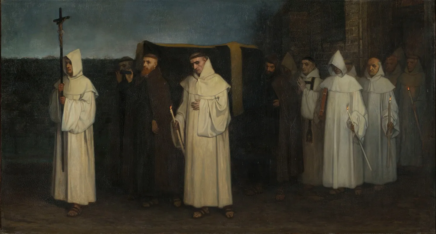Funeral Of A Trappist Monk Wall Art by Constantin Meunier - High-Resolution Digital Print
