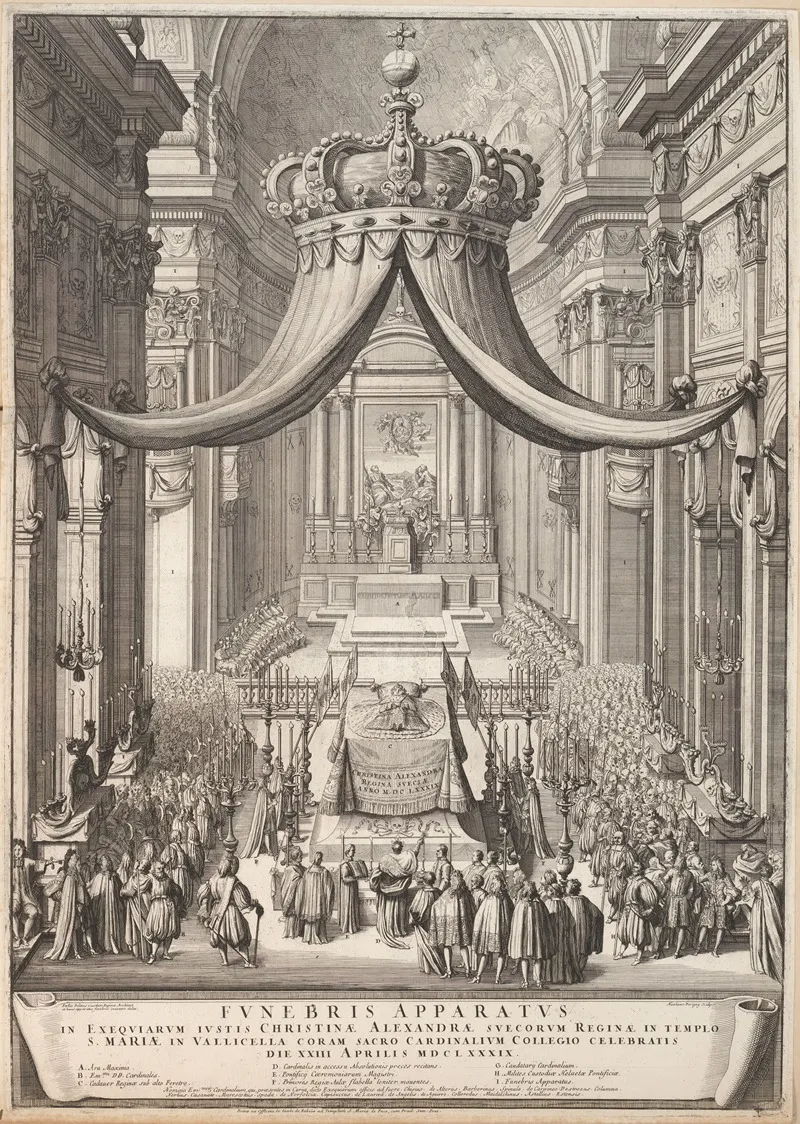 Funeral Of Christina Queen Of Sweden Wall Art by Nicolas Dorigny - High-Resolution Digital Print