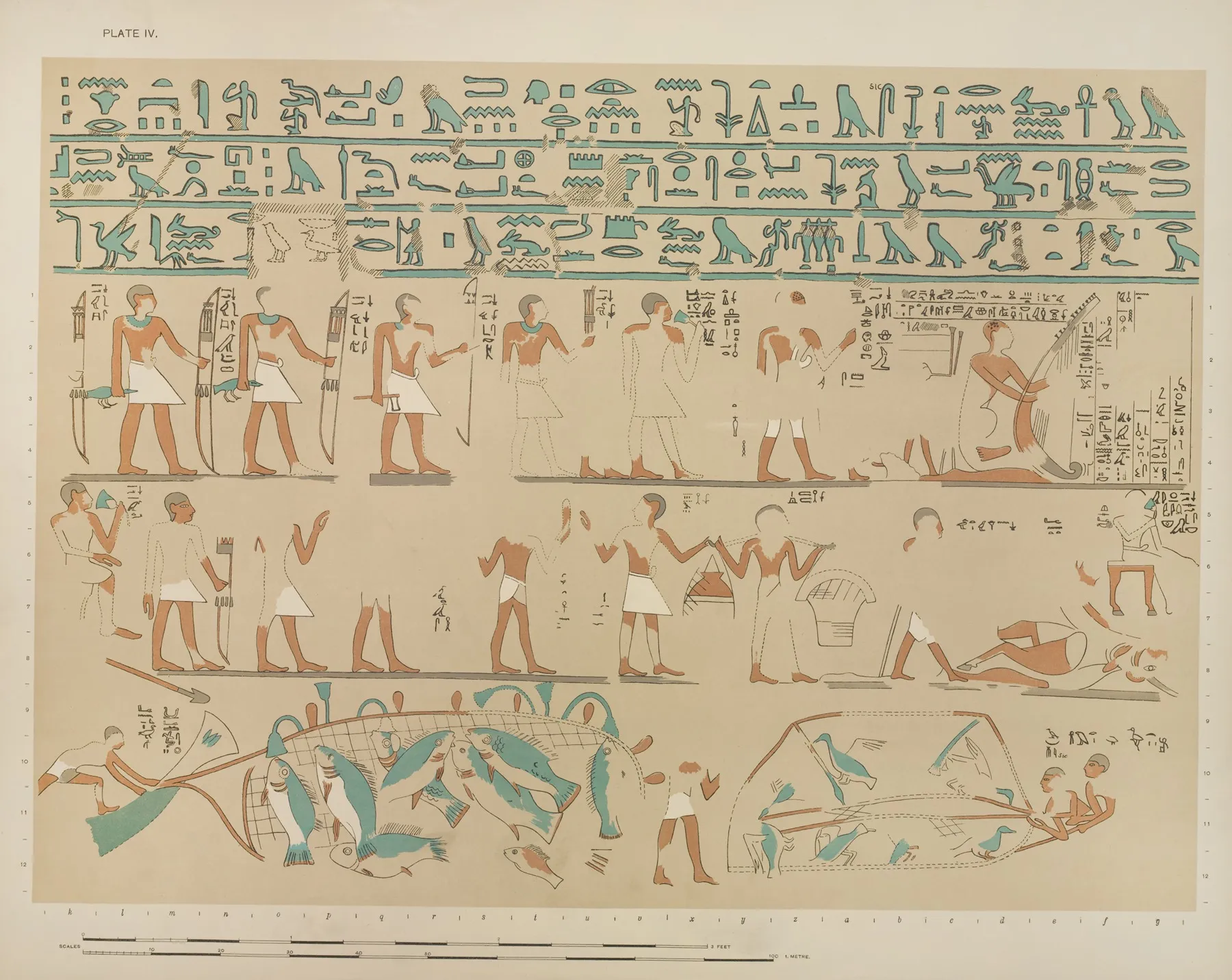 Funeral Procession Of Sebeknekht Continues Includes The Scenes Of The Musicians And The Preparations For The Banquet Wall Art by Joseph John Tylor - High-Resolution Digital Print