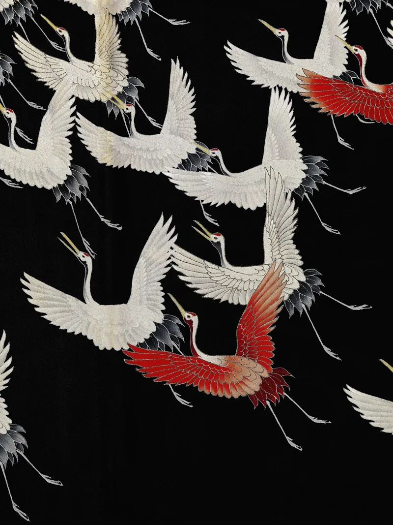 Furisode With A Myriad Of Flying Cranes