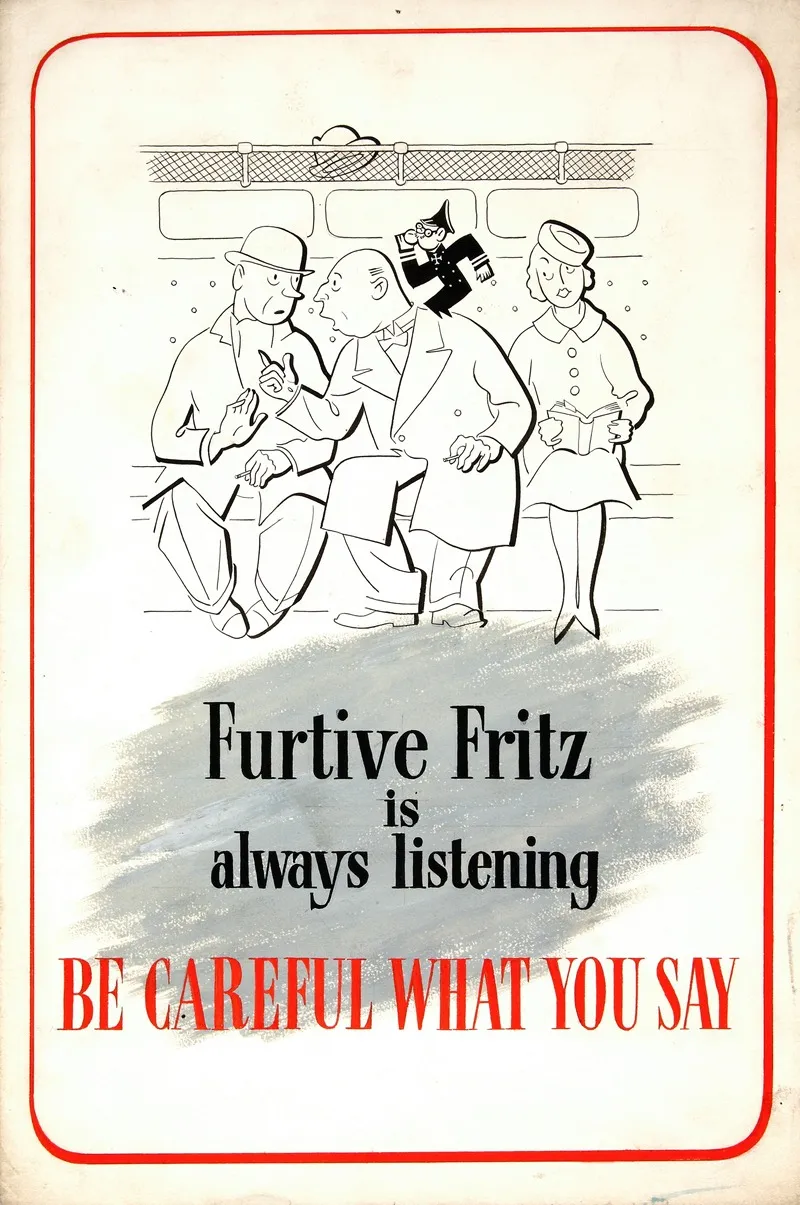 Furtive Fritz Is Always Listening Be Careful What You Say Wall Art by Anonymous - High-Resolution Digital Print