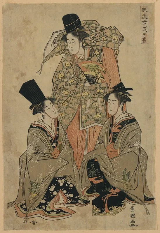 Furyu Onna Shikisanba Wall Art by Toyokuni Utagawa - High-Resolution Digital Print