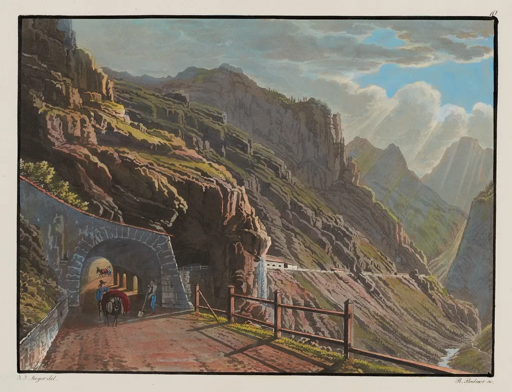Galerie Al Rio Di Peder Au Dessous De Lauberge De Spondalunga En Allant A Bormio Wall Art by Johann Jakob Meyer - High-Resolution Digital Print