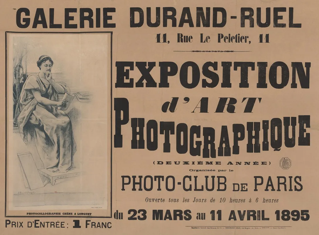 Galerie Durand Ruel Exposition Dart Photographique Deuxieme Annee Wall Art by Paul Édouard Rosset-Granger - High-Resolution Digital Print
