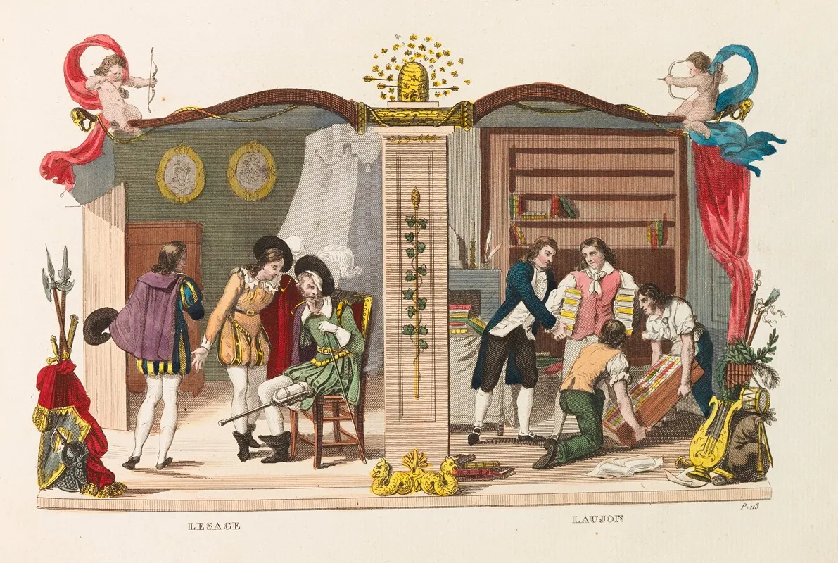 Galerie Francaise En Estampes Des Hommes Les Plus Illustres Dans Tous Les Genres Wall Art by B. Allent - High-Resolution Digital Print