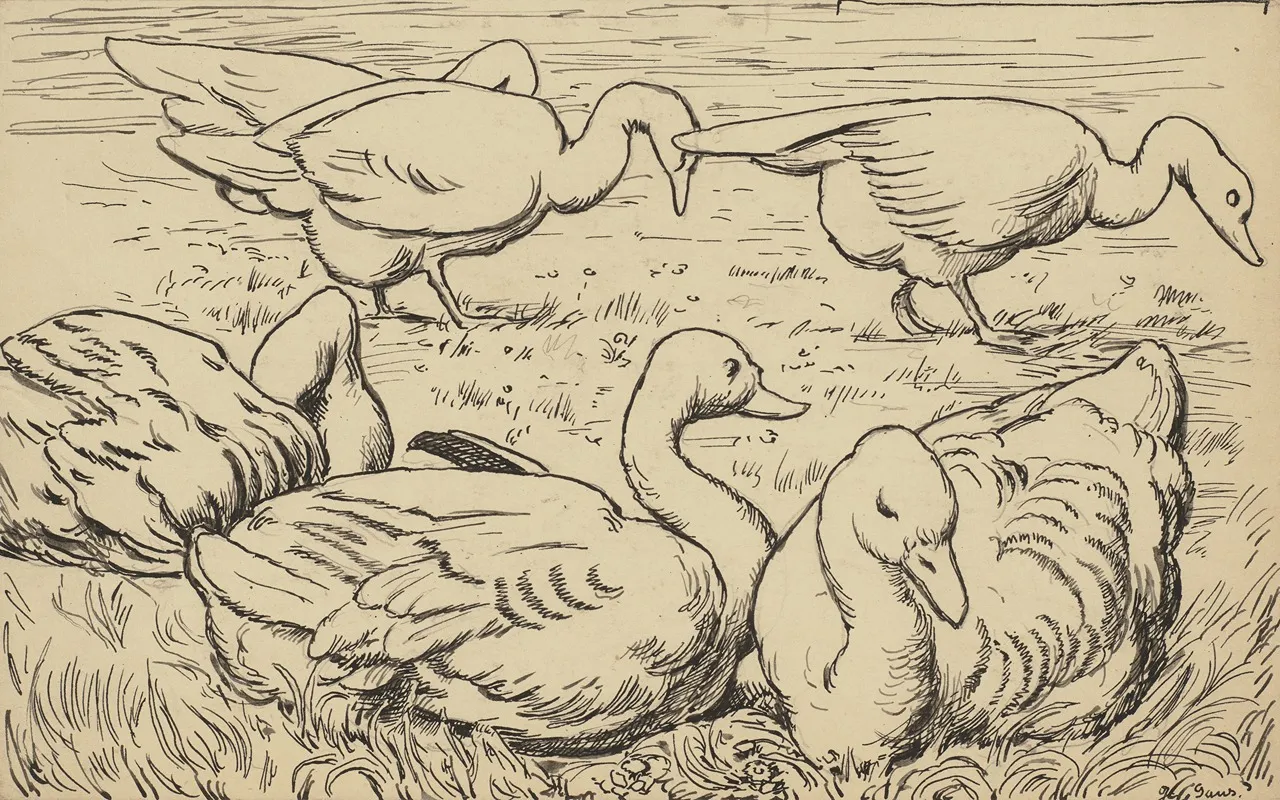 Gans Wall Art by Hans Thoma - High-Resolution Digital Print