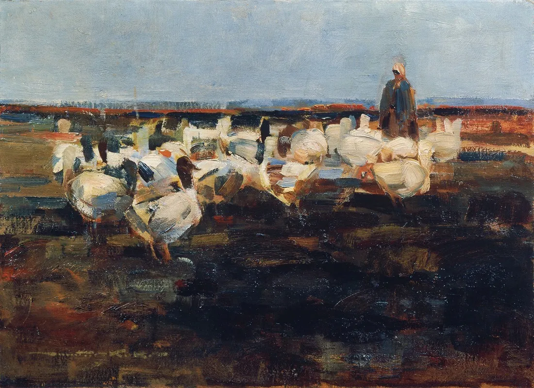 Ganseherde Auf Der Weide