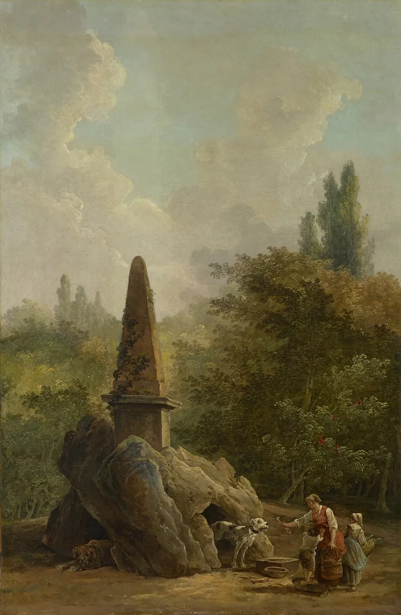 Garden Monument Wall Art by Hubert Robert - High-Resolution Digital Print