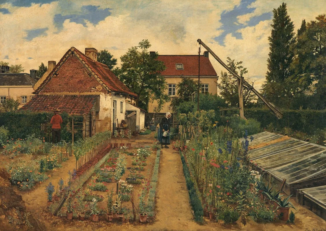 Garden Of A Florist Wall Art by Henri de Braekeleer - High-Resolution Digital Print